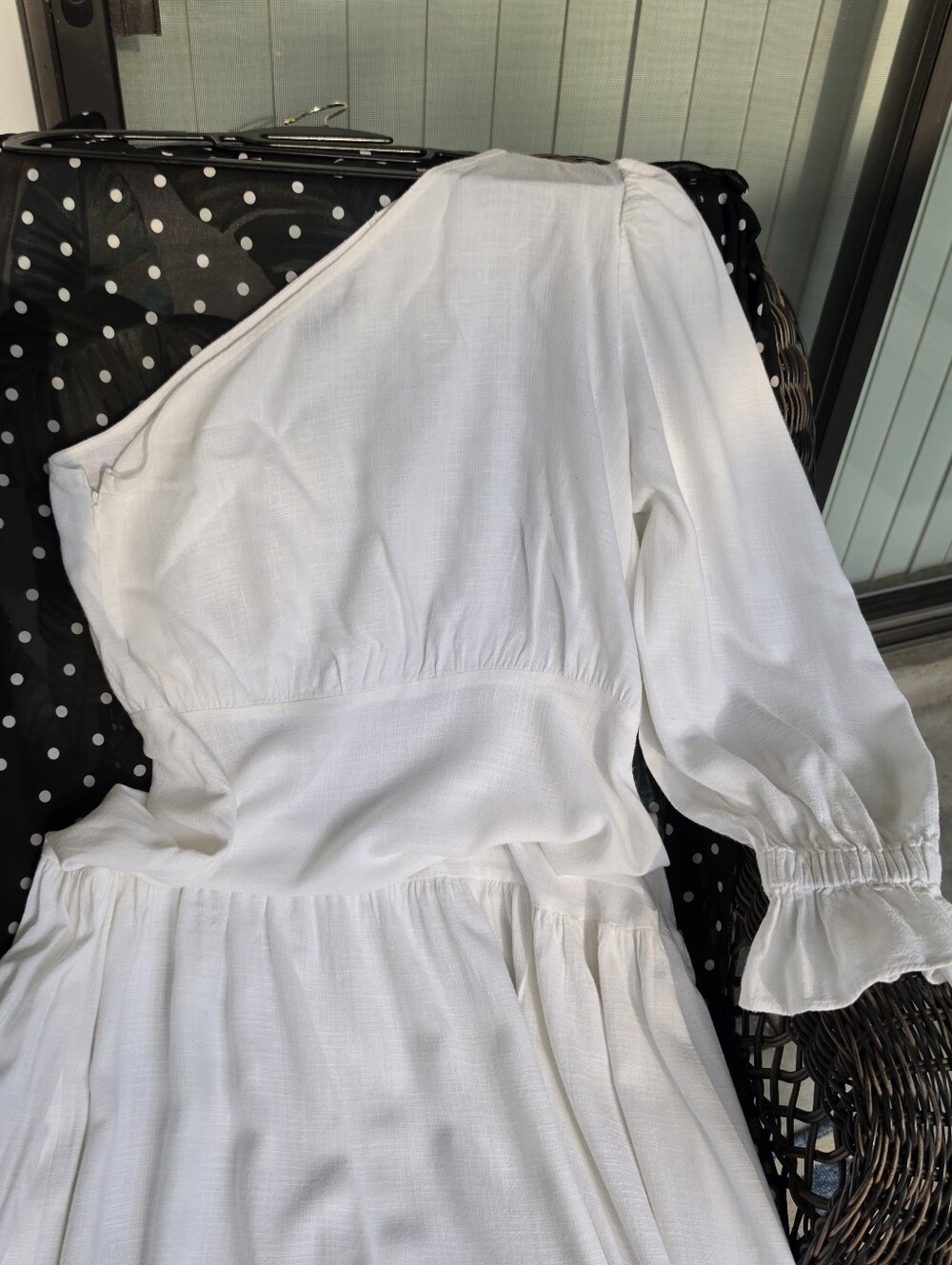 ASOS DESIGN one shoulder With Long Sleeve White Tiered maxi dress 12